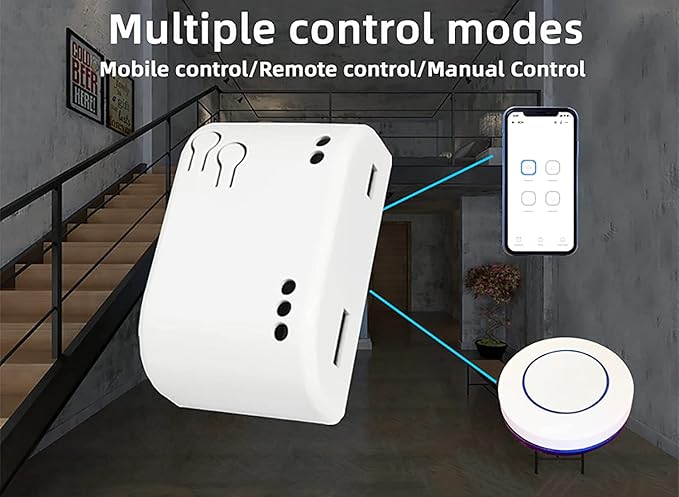 Newgoal Smart Switch Momentary/Latching WiFi Relay, eWeLink App Bluetooth Control Switch, DIY Smart Home, Compatible with Alexa Google Home