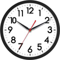AKCISOT 14 Inch Wall Clock Silent Non-Ticking Modern Wall Clocks Battery Operated - Analog Classic Clock for Office, Home, Bathroom, Kitchen, Bedroom, School, Living Room(Black)