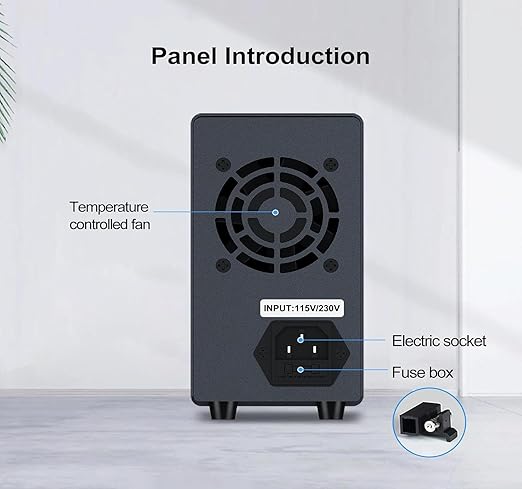 Wanptek DC Power Supply Variable 62V 5A, Bench Power Supplies with Encoder Adjustments Knob, USB Fast Charge Port with Output Current Display, 4-Digit LED Display