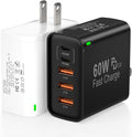 2Pack USB C Fast Charger Block, Total 60W 5-Port USB C Wall Charger 30W Type C Charging Block, 2USB C+3USB A PD 3.0 Multiport Charging Cube for iPhone 17 16 15 14 Pro Max, G-alaxy S25 S24 Ultra, i Pad