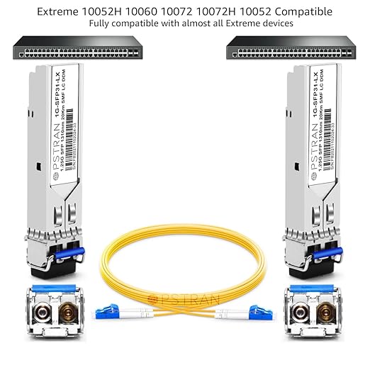 OPSTRAN 1000BASE-LX/LH SFP Optical Transceiver Module Compatible with Extreme 10052H 10060 10072 10072H 10052 1310nm 20km DOM Duplex LC SMF 4 Pack