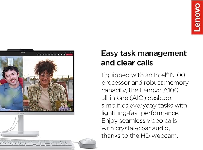 Lenovo IdeaCentre 24" FHD All-in-One Desktop Computer with Lifetime Office 365 for The Web • 32GB RAM • 2TB Storage • Intel Core • Wired Keyboard and Mouse • Windows 11