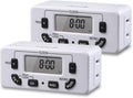 Fosmon 7 Day Digital Timers for Electrical Outlets, Indoor Plug-in Light Timers Switch Programmable, Electric Wall Plug for Grow/Reptile Light, Lamp, Appliance, Aquarium, Fish Tank - 2 Pack