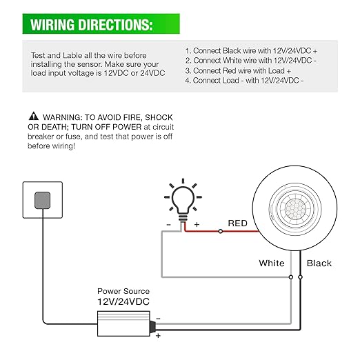 RAYZEEK 12V 24V Low Voltage Ceiling Sensor Pir Occupancy Motion Detector, 360 Degree Field of View High Sensitive Motion Sensor,10A,Commercial/Residential,Up to 1600 sq.ft,PC Fireproof