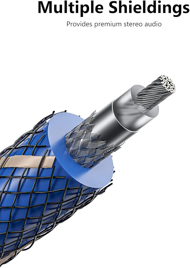 EMK Subwoofer Cable (3.3 ft/1m) -Digital Coaxial/Subwoofer Cable Dual Shielded with Gold Plated RCA to RCA Connectors -Top Blue Series