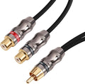 Devinal RCA Splitter, RCA 1 Male to 2 Female Cable Adapter, Stereo Audio RCA Y-Cable Heavy Duty, subwoofer Splitter Gold Plated 10" (25 cm)