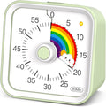 InfPokid Visual Timer for Kids with Pause Function, Cute Silent Timer with Rainbow for Classroom, Teaching, Task, Kitchen, 60 Minute Countdown Time Management for ADHD (Rainbow Green)