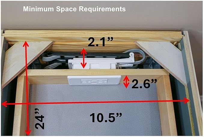 My Tidy Space Low Profile Combo (1) USB-A (1) USB-C (2) 15 Amp in Drawer Docking Station Outlet Plugs with Retractable arm