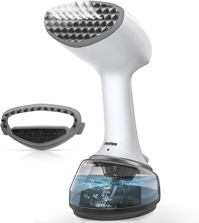 Rolipo Handheld Steamer for Clothes 1200W, Clothes Steamer with Large 360ml Water Tank, Fast Wrinkle Remover Portable Garment Steamer, Ideal for Home, Office, Travel, White