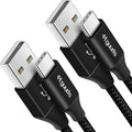 etguuds USB A to USB C Cable 6.6ft, 2-Pack, 3A Fast Charging Type C Charger Cord for iPhone 17 16 15 Pro Max 16e 17 Air, Samsung Galaxy S25 S24 S23 S22 S21 S20 A17 A16 A56 A55 Flip Fold, Black