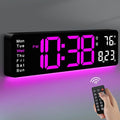 MASHI Digital Wall Clock, 16" Large Display Digital Clock with Remote Control, Auto-Dimming Wall Clock with Night Light, DST, Date Week,Temp for Living Room, Bedroom, Decor, Gift for Elderly