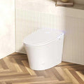 Smart Toilet with Auto Open/Close Lid - Warm Water Bidet, ADA Comfort Height Heated Seat, Dryer, Night Light, Foam Shield, Dual Auto Flush, Foot Sensor, Modern Elongated One-Piece Toilet for Bathrooms