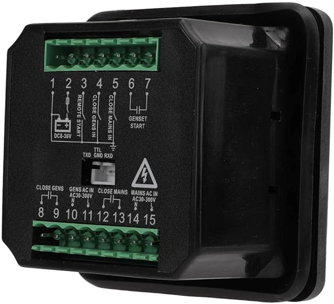 Fafeicy IP54 ATS220 AC30‑300V Mains Genset Power Controller Automatic Switch Module with LED Display, Voltage Frequency Simulation Control