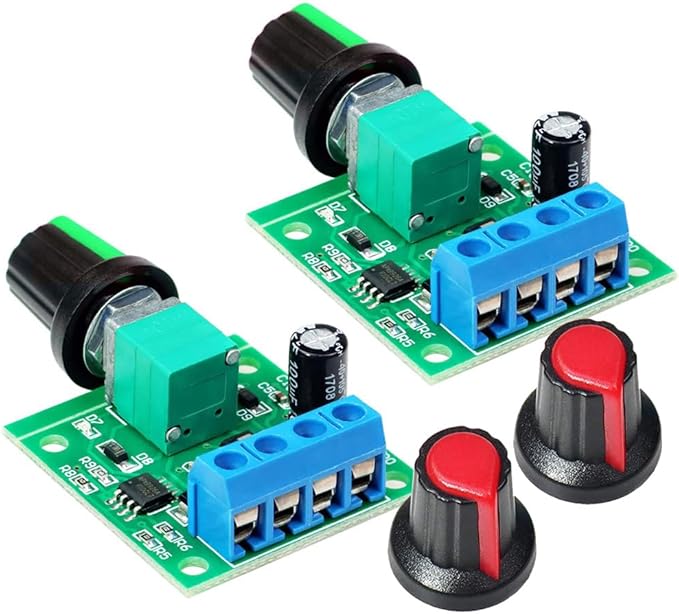 Gebildet 2pcs PWM Low Voltage Motor Speed Controller DC 1.8V 3V 5V 6V 12V 2A 1803BK 1803B Adjustable Driver Switch with Speed Control Knob