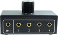 Power No Noise 1/8" 1 in 4 Out or 4 in 1 Out Audio selector 3.5 mm TRS Stereo 4 Way Channel Splitter switcher Box Switching Mini Jack No External