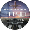 Timethink 12'' Airplane Digital Wall Clock Large Display, Aviation Electric Wall Clock Smart Dimming, Temperature, Humidity, 12/24hr, Date, USB Powered for Office Bedroom Pilot Aviator Retirement Gift