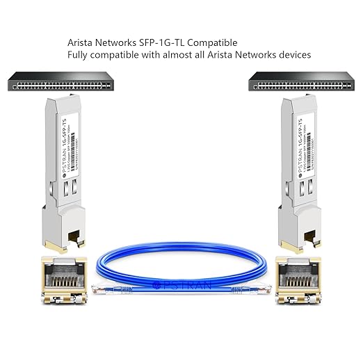 OPSTRAN 10/100/1000BASE-T SFP SGMII Copper Transceiver Module Compatible with Arista Networks SFP-GB-GE-TL SFP-1G-TL RJ45 100m Cat5e/6