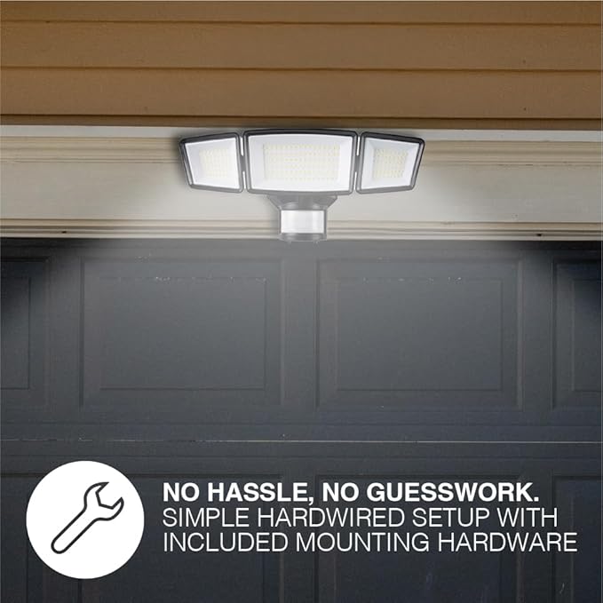 Sylvania Motion Sensor Solar Security Light, Solar Panel, 1800 LMS, Wet Rated, Batteries Included, 5000K, Daylight - 1 Pack (66472)