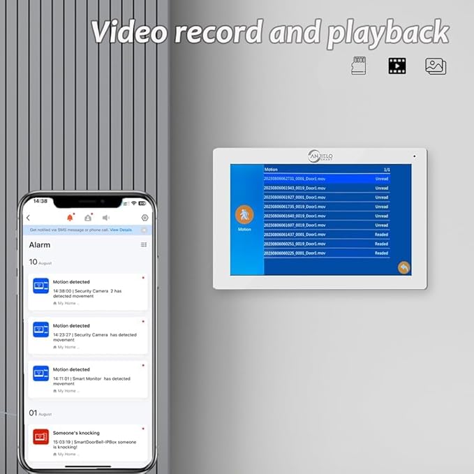Wired Video Door Phone Apartment Intercom System,7 Inch Touch Monitor with 1080P HD Camera Doorbell,Supporting 5 in 1 Unlocking,Minitoring Motion Detecting for Home Villa,Tuya (2 doorbell + 4 monitor)