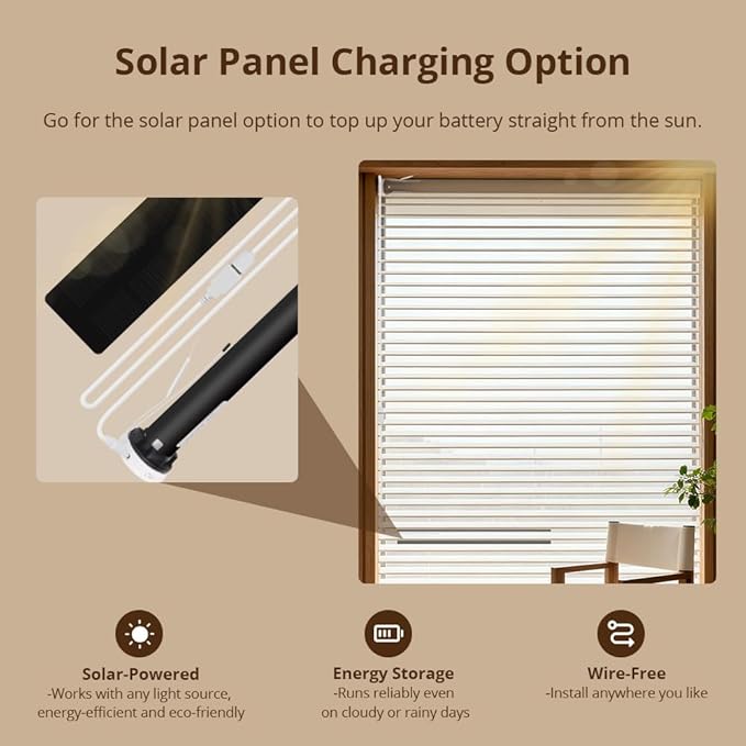 Blindsmart Rechargeable Tuya Zigbee Roller Blinds Motor for 38mm Tube, Motorized Window Shades Automatic Blinds Curtain Opener APP Control, Zigbee Hub Required (with 9-Channels Remote)