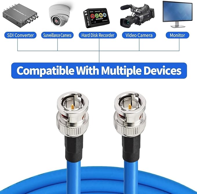 Superbat SDI Cable 3ft BNC Cable 3G/6G Belden 1694A,Supports HD-SDI/3G-SDI/6G-SDI/4K/8K Video Camera,Precision BNC Video Cable 75 Ohm (1Pcs)