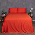 THE LAD COLLECTIVE 3.0 King Bedding Set - 4-Piece Bedset w/Fitted Sheet, Top Sheet & 2 Standard Pillowcases [Duvet Not Included] - Bamboo-Cotton - Red Rock Collection