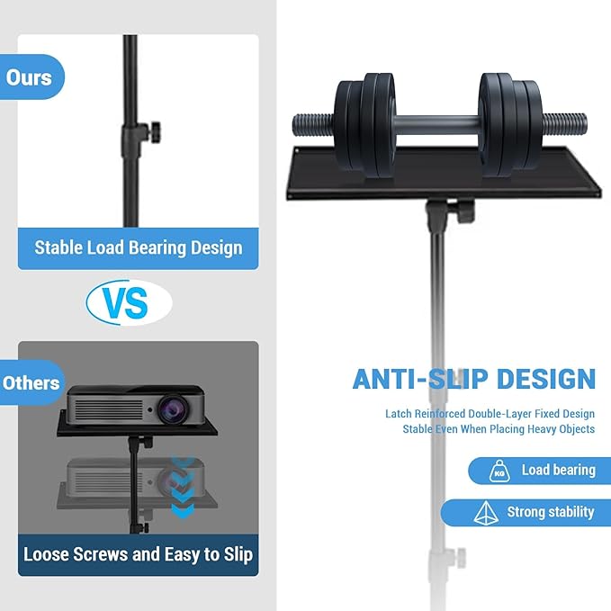 Naiveferry Adjustable Projector Stand Tripod, Laptop Stand Height from 26 to 63 Inch, Multifunctional DJ Rack Stand for Office Home or Studio