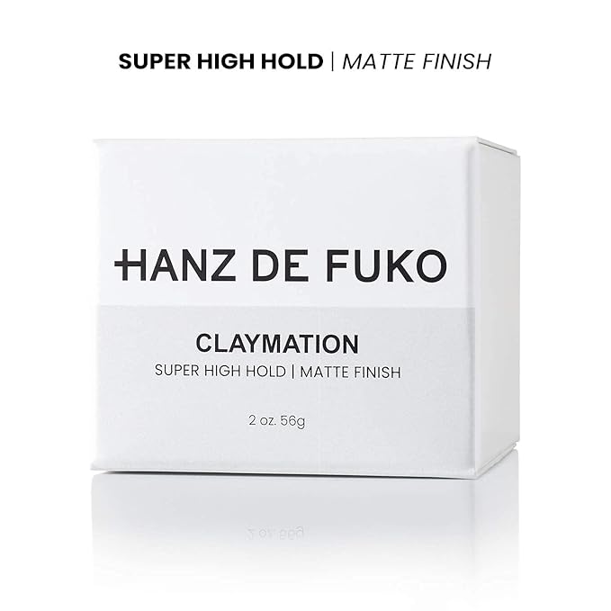 Hanz de Fuko Claymation – Premium Men’s Hair Styling Clay for a Super High Hold, Matte Finish – Clay & Wax Hybrid, Ideal Texture Product for Straight, Wavy and Thick Hair Types – 2 oz, Travel Size