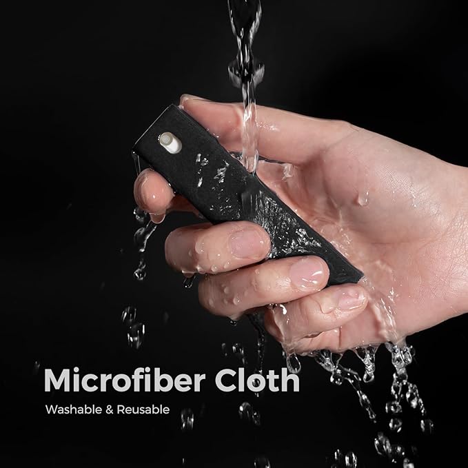 CLICK CLEAN 2Pcs Screen Cleaner, Fingerprint Proof Mist Cleaner Spray, All-in-One Cleaner with Microfiber, Shell and Phone Stand for All Phones, Laptop and Tablet Screens (Black + Grey)