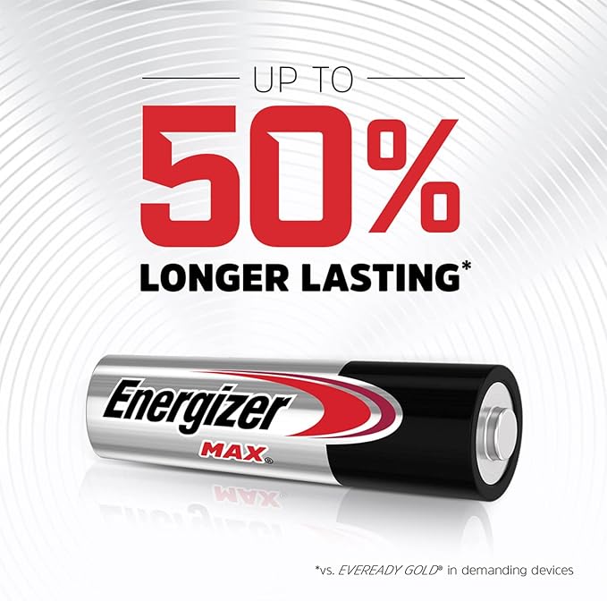 Energizer AA Batteries, Max Double A Battery Alkaline, 4 Count (Pack of 2)