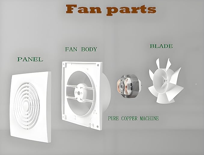 JOANAJO 6 Inch Exhaust Fan Bathroom Exhaust Fan Damper ABS Waterproof Ventilation Fan for Kitchen Garage Bedroom Home Office Ceiling window & Wall Mount White
