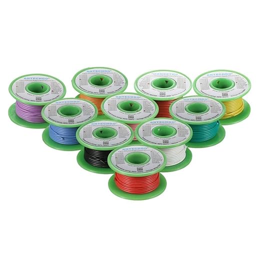 BNTECHGO 20 Gauge Silicone Wire Kit 10 Color Each 50 ft Flexible 20 AWG Stranded Tinned Copper Wire