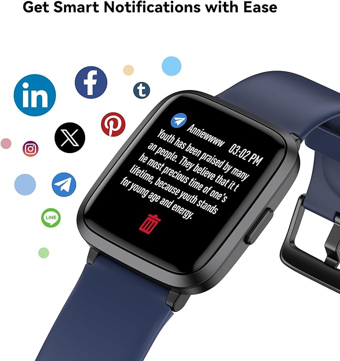LIVIKEY Fitness Tracker Watch with Heart Rate Monitor, Activity Tracker with Pedometer, Sleep Monitor, Calories & Step Counter, IP68 Waterproof Smart Watches for Women Men Fitness Watch for Sports