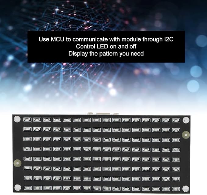 Chiffonade LED Control Module 8x16 Panel I2C Communication - 128 LED Display Board DC3.3-5V for Single Board Computers