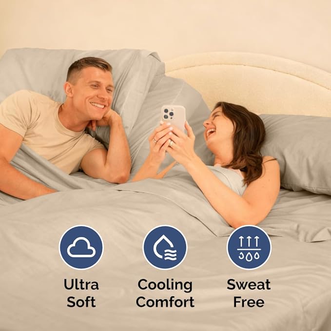 Split Head King Sheets Set - Top Split King Sheets for Adjustable Beds, Easy-Fit Split Head King Mattress - Flex Split Top King Sheets, Easy-Fit, Breathable, Deep Pocket Split King Sheets Set - Wheat