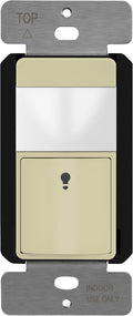 TOPGREENER PIR Motion Sensor Switch, Ambient Light Level Detector, No Neutral Required, 150W LED/CFL, 1/6 HP, Occupancy Vacancy Modes, Ground Wire Required, Single Pole, TDOS5-JM, Ivory