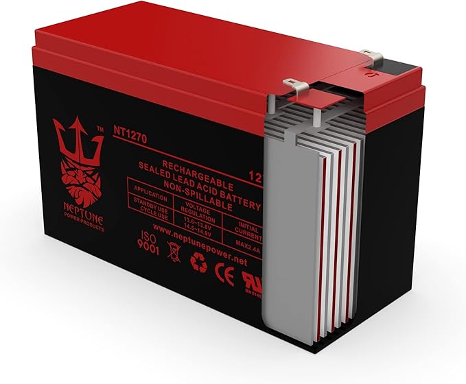 Neptune Power Brand NT1270 F1 12V 7Ah SLA Replacement Battery for APC Back-UP UPS ES 550 VA BE500C BE500U, RBC2, BE500R, BK300C, BK350, BK500, BK500BLK, BK500M, BK500MC, BK500MUS, SC420, SU420NET