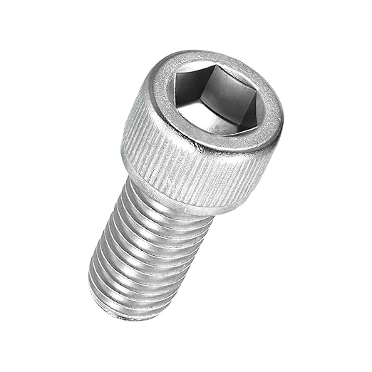 Kozelo 4pcs Socket Head Cap Screws - [M12-1.75 x 25mm] 304 Stainless Steel Allen Socket Drive for Electrical Motor 3D Printing Fan Engine Replacement Use, Silver