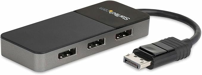 StarTech.com 3-Port DisplayPort 1.4 Splitter, DisplayPort to 3x DP Multi-Monitor Adapter, Triple 4K Computer MST Hub, USB Bus-Powered, Windows Only (MST14DP123DP)