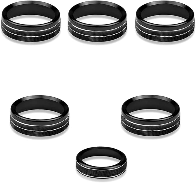 Knob Cover for F150 AC Climate Control Switch/Trailer/4WD/VOL/Tune Button Interior Center Console Trim Accessories Compatible with Ford F150 XLT 2016 2017 2018 2019 (Black 6 Pcs)