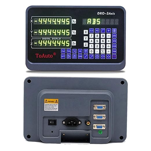 TOAUTO Digital Readout 2 Axis 3 Axis DRO Display Linear Scale 100~1000mm Precision 5um for Bridgeport/Knee Milling Lathe EDM Mill Machine (DRO-3Axis)