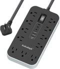10FT Extension Cord with USB Ports- Power Strip with USB, 1625W Multi Outlet with 11 AC Outlet 6 USB (24W/4.8A), Charging Station for Multiple Devices, for Home, Office, Dorm, Gaming Room Essentials