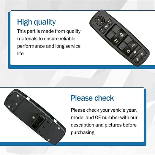 Master Power Window Control Switch Front Driver Side Fits for 2014-2018 Jeep Grand Cherokee Replaces 68184803AA 68184803AB 68184803AC