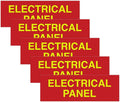 All Quality Basic Electrical Panel Sign - Fire Regulation Safety Compliance Sign - Red/Yellow - Small (5 Pack)