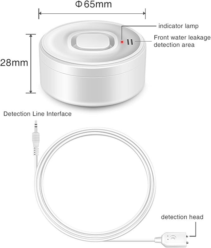 Nestool WiFi Water Leak Detectors for Home with Tuya APP Push and 100dB Sound Alarm, Suit for Warehouse, Basement, Kitchen, Laundry Room, Compatible with Alexa&Google Assistant (Support WiFi 2.4G)