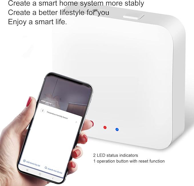 Mini Gateway, Gateway Smart Gateway Remote Control Micro USB Port Gateway Hub Remote Control Smart Hub for TUYA for Home Appliances