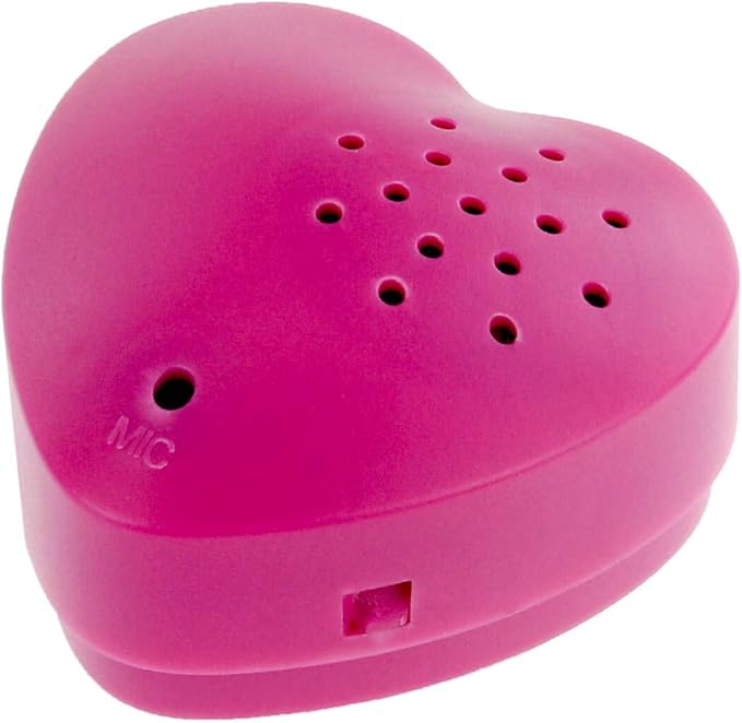 Inventiv 2 Pack, 30 Second Voice Sound Recorder Module for Plush Toy, Stuffed Teddy Bear Animal Recordable Heart, Record Custom Messages (Pink)