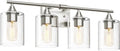 XPEHK 4-Light Bathroom Light Fixtures,Brushed Nickel Vanity Lighting Fixtures,Modern Wall Lighting Sconces for Mirror Bedroom Living Room Vanity Table Hallway
