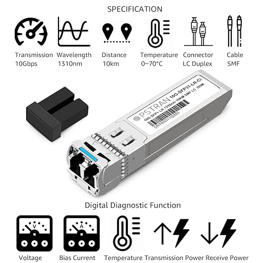 OPSTRAN 10GBASE-LR SFP+ Optical Transceiver Module Compatible with Cisco SFP-10G-LR SFP-10G-LR-S SFP-10G-LR-X 10G SFP+ 1310nm 10km DDM Duplex LC SMF 4 Pack