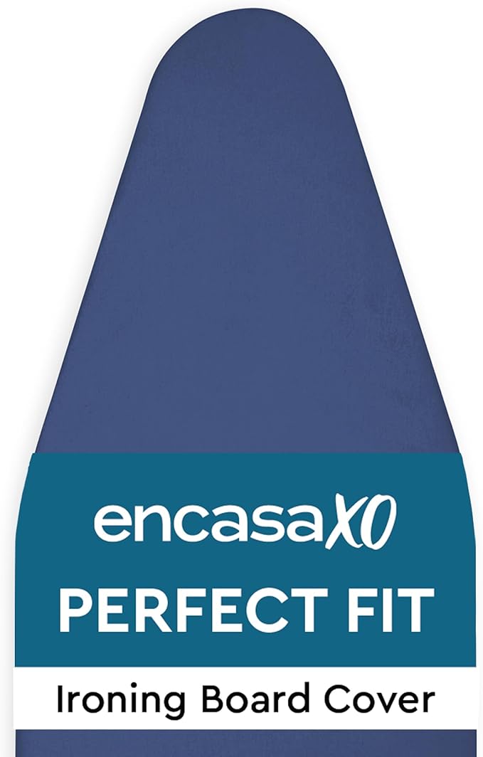Encasa XO Ironing Board Cover and Pad 54"x18" - 4mm Felt X-Large Iron Board Cover with Padding - Heat Resistant, Stain-Safe Dye, Non Slip Elastic Bungee Cord Tightening Iron Table Cover Cobalt